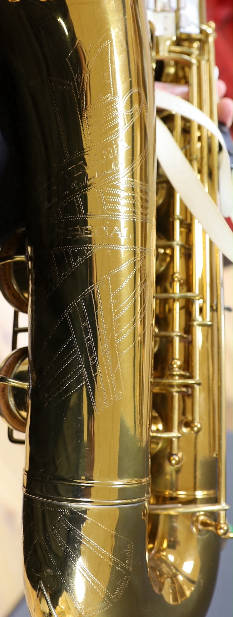 A cased Selmer Pennsylvania special tenor saxophone